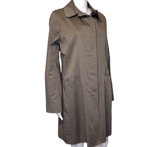 Talbots EUC Women’s Hidden Button Gray/Brown Trench Coat Size-M
